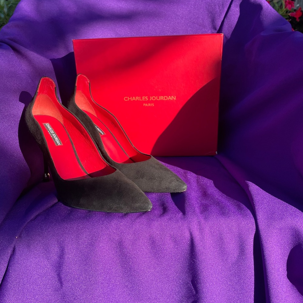 Charles Jourdan Paris Precious Shoes Collection Black Pump Size 10